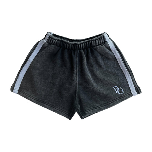 BG Striped Shorts - Acid Wash Black